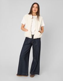 Gilet r&eacute;versible sans manches sherpa