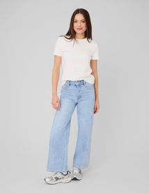 Jean wide leg &agrave; strass