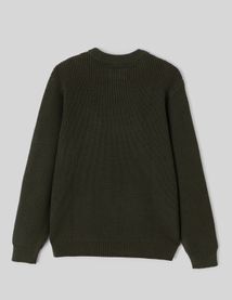 Pull col rond matière fantaisie