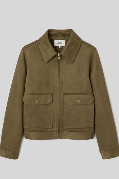 Veste zipp&eacute;e en su&eacute;dine