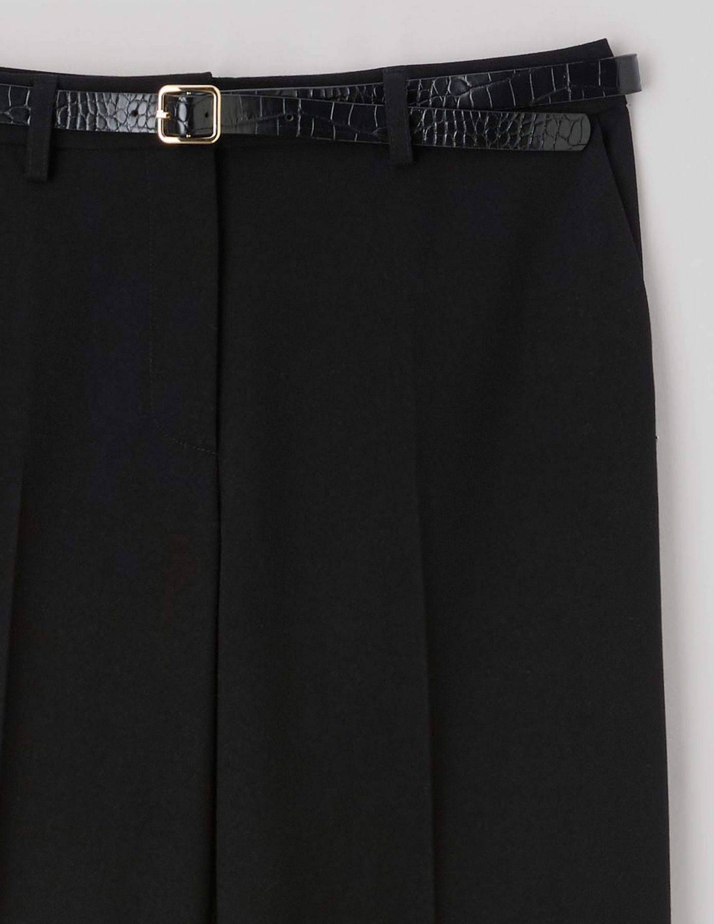 Pantalon droit &agrave; ceinture