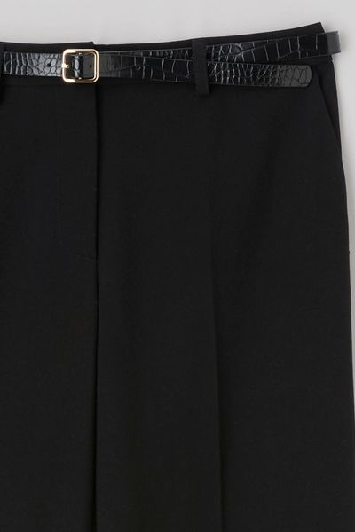 Pantalon droit &agrave; ceinture