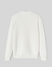 Pull col rond matière fantaisie