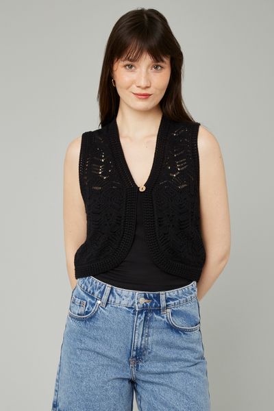 Gilet sans manches en crochet