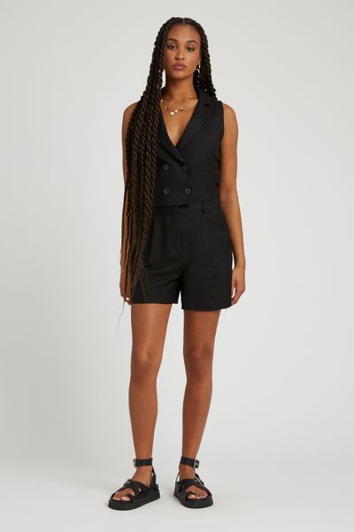 Gilet de costume uni en lin