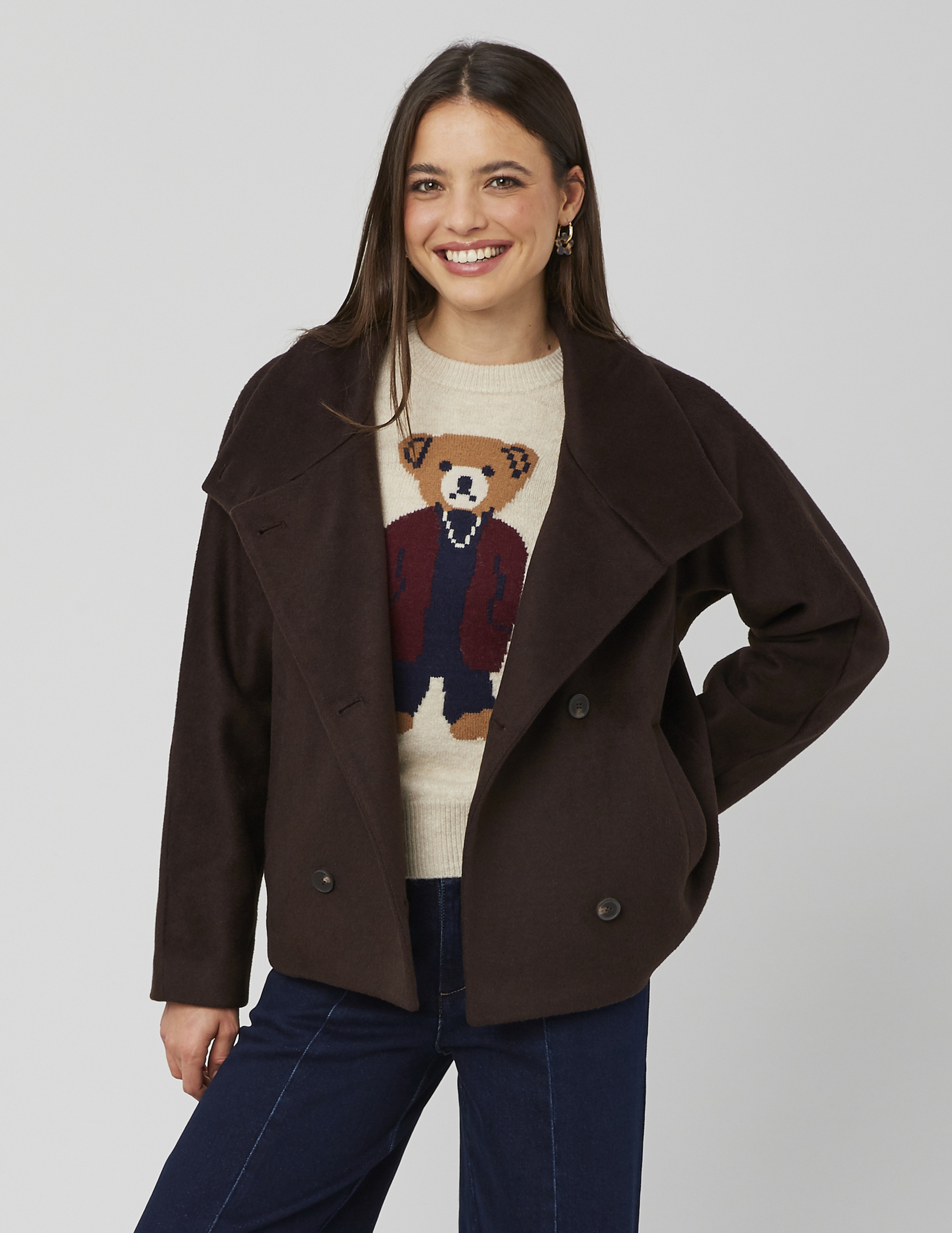 Lainage court col montant