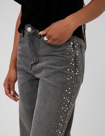 Jean droit strass
