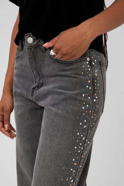 Jean droit strass