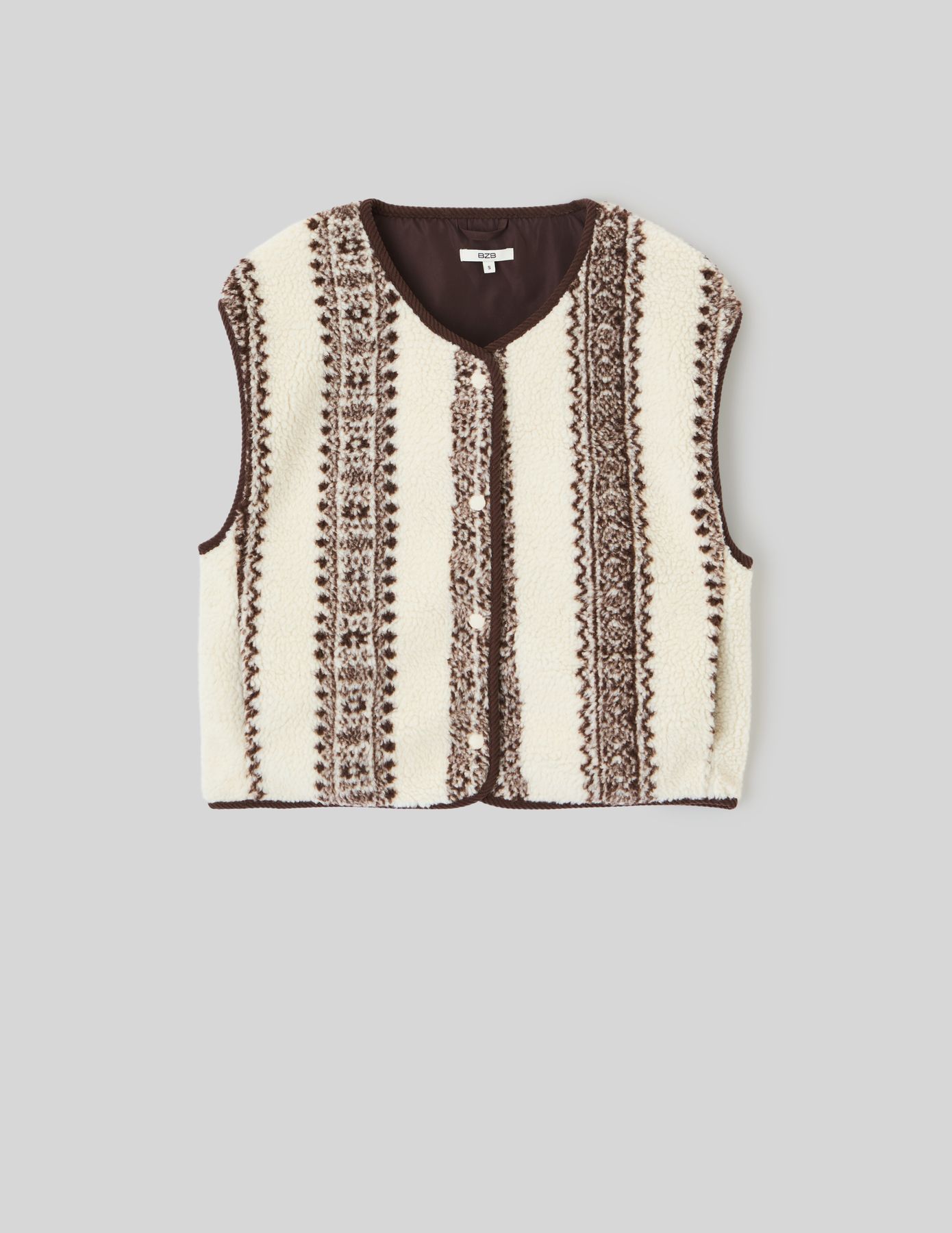 Gilet sherpa sans manches imprimé