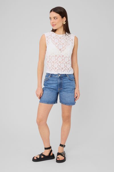 Top sans manche en dentelle