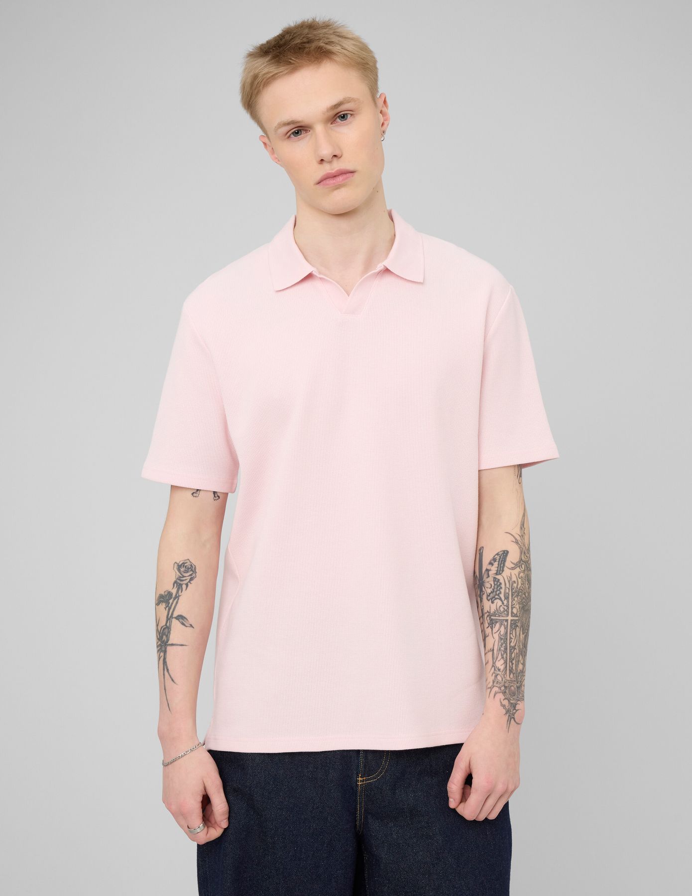 Polo mati&egrave;re gaufr&eacute;e