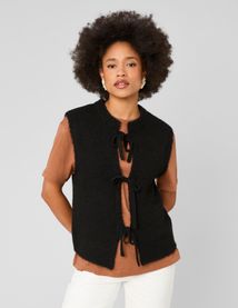 Gilet sans manches &agrave; noeuds