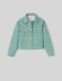 Veste en jean ray&eacute;e