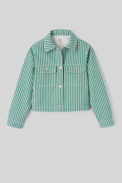 Veste en jean ray&eacute;e