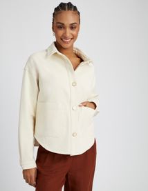 Veste en jean boutons dor&eacute;s