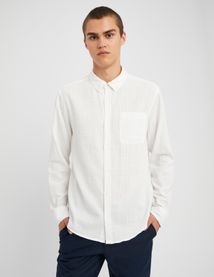 Chemise textur&eacute;e unie droite