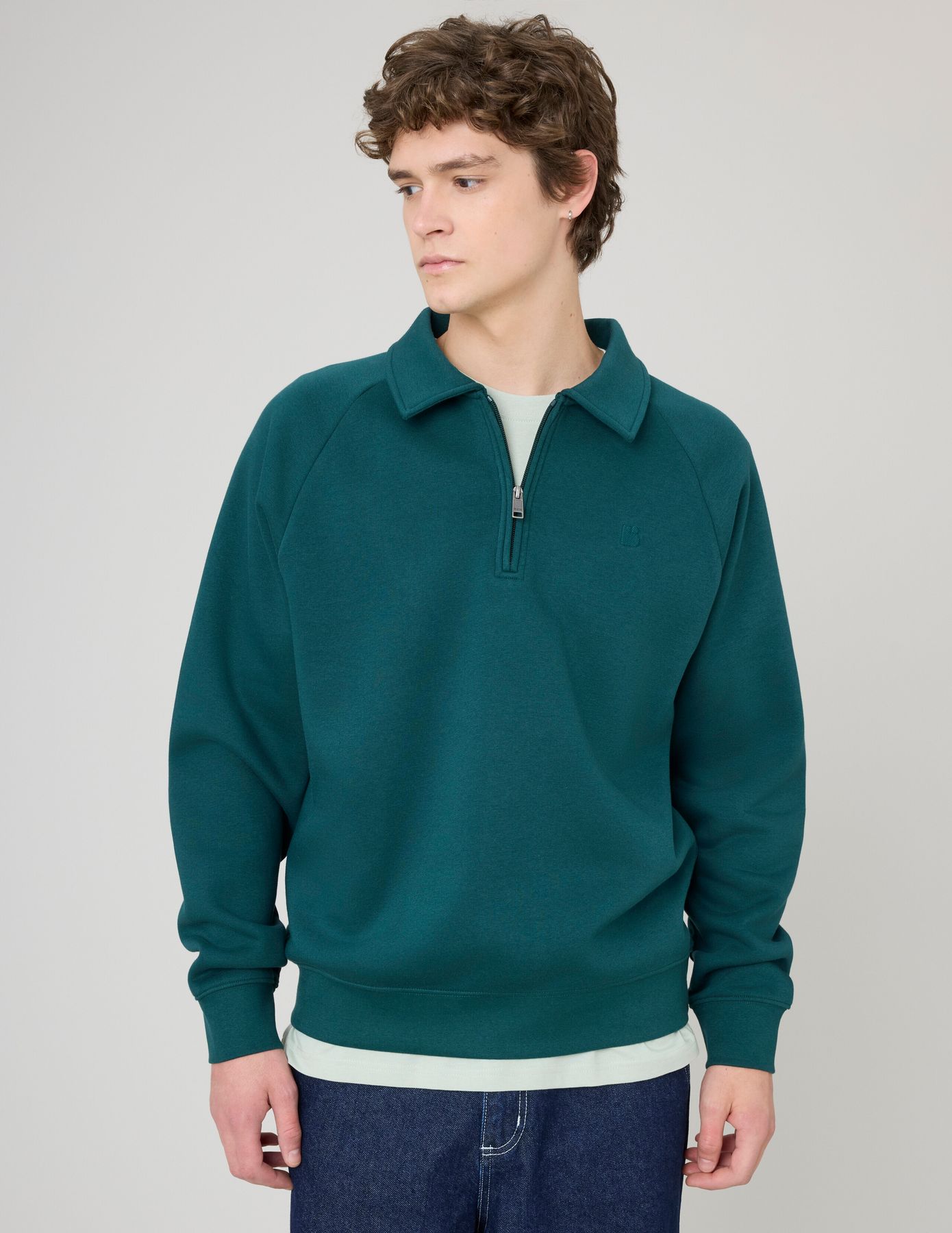 Sweat col polo zippé