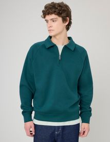Sweat col polo zippé