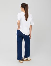 Jean wide leg pli permanent