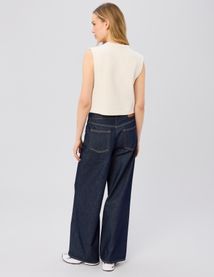 Top sans manches effet tweed