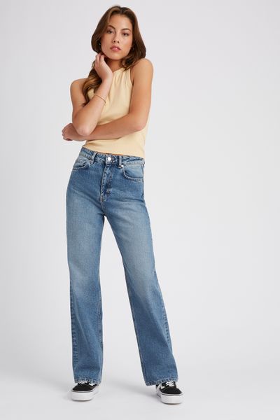 Jean straight taille haute