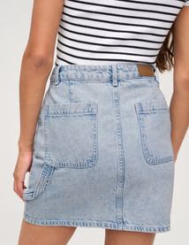 Jupe courte en jean cargo