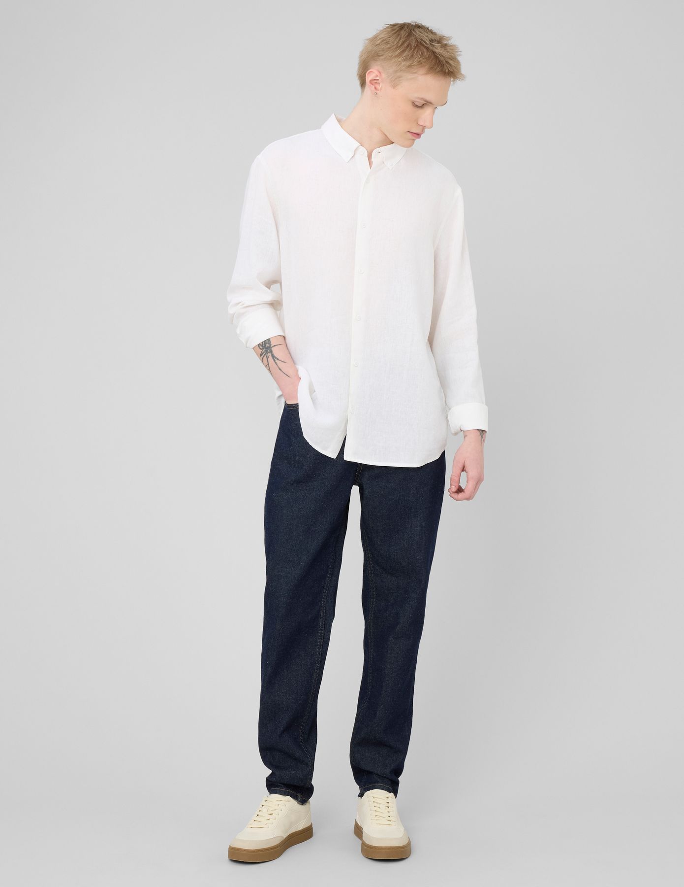 Chemise manches longues viscose lin