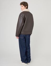 Blouson zippé col sherpa