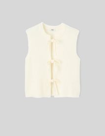 Gilet sans manche &agrave; n&oelig;uds