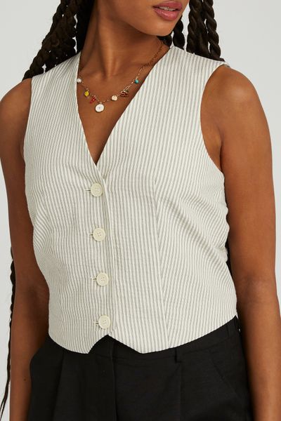 Gilet de costume ray&eacute;