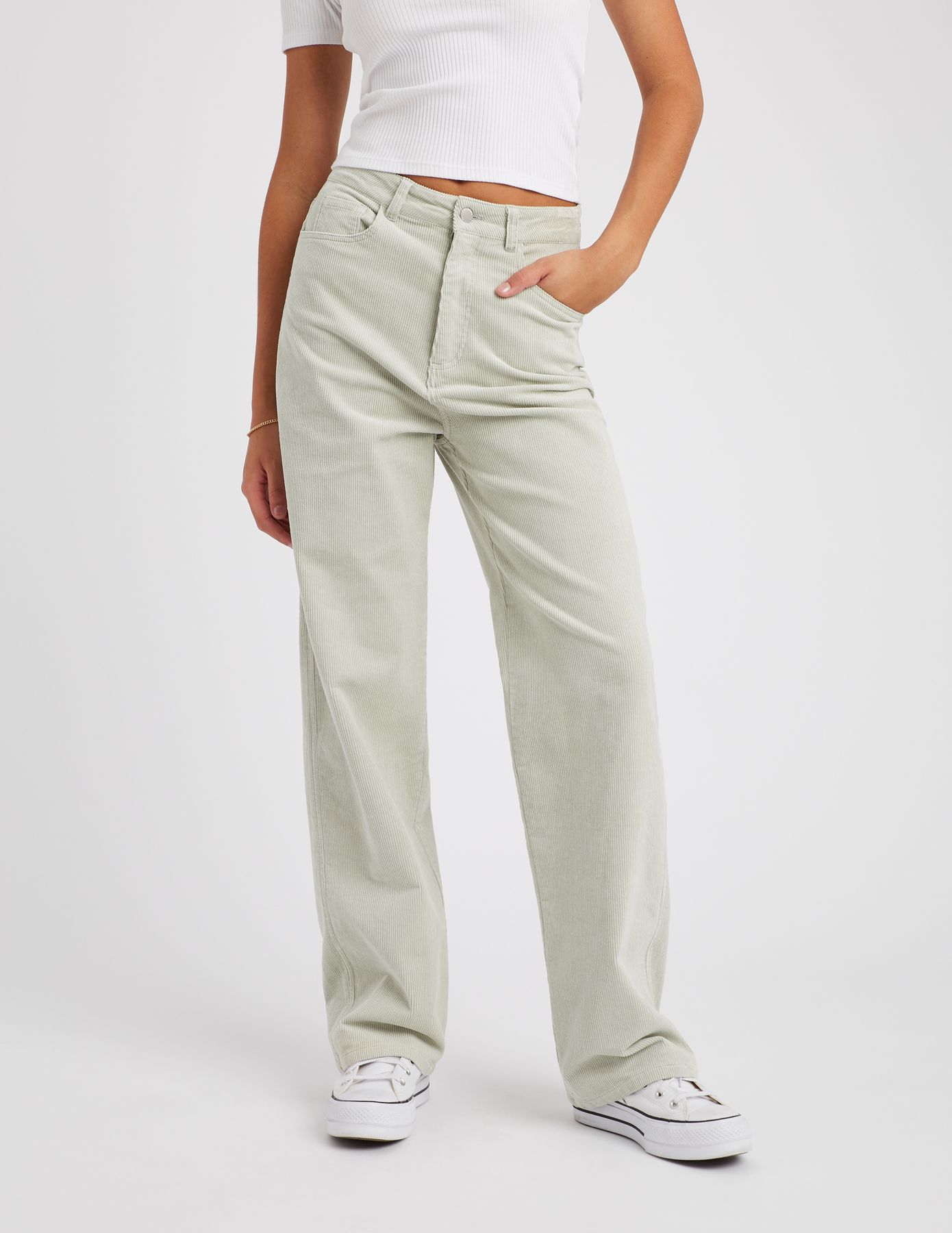 Pantalon straight velours