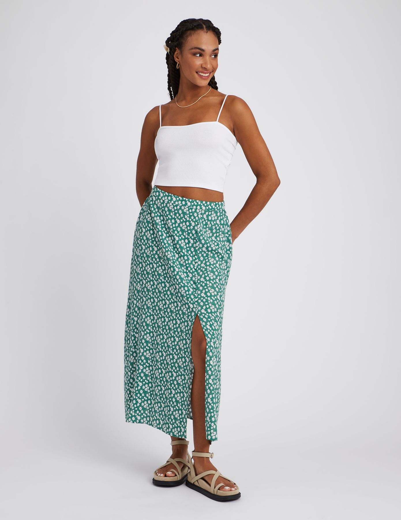 Jupe longue imprim&eacute;e