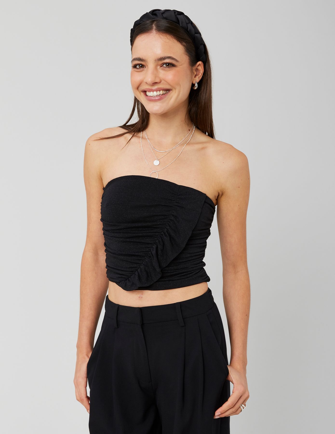 Bustier à volant pailleté