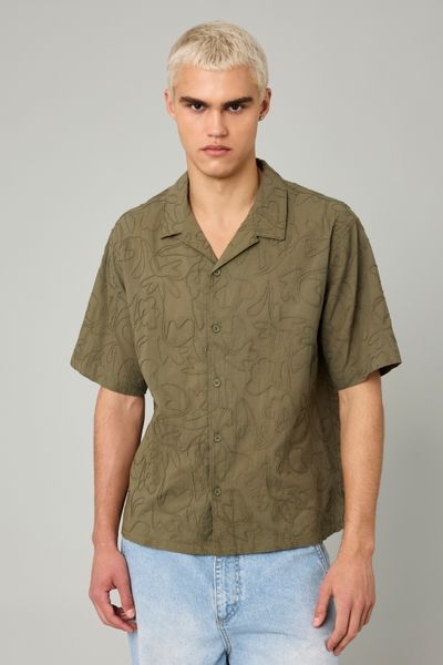 Chemise manches courtes brod&eacute;e