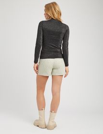 T-shirt col montant paillet&eacute;