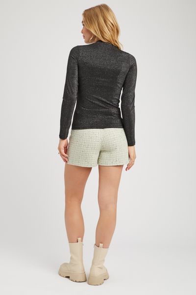 T-shirt col montant paillet&eacute;