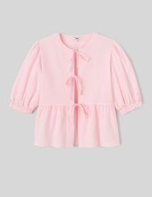 Chemise rayée à nœuds