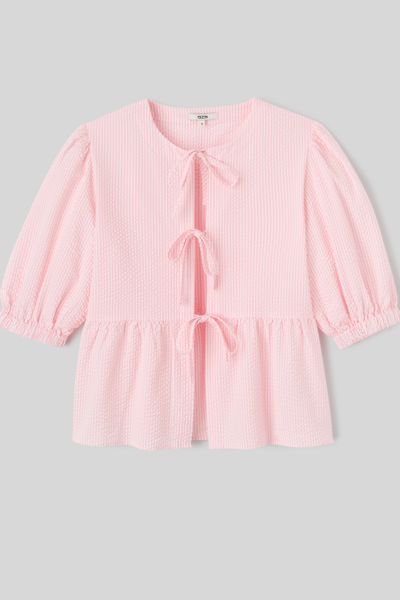Chemise rayée à nœuds
