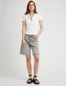 Polo col V boutonné