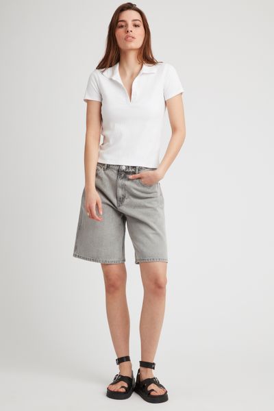 Polo col V boutonné