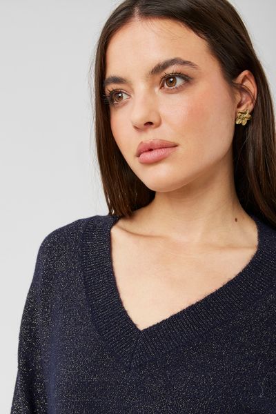 Pull col V pailleté
