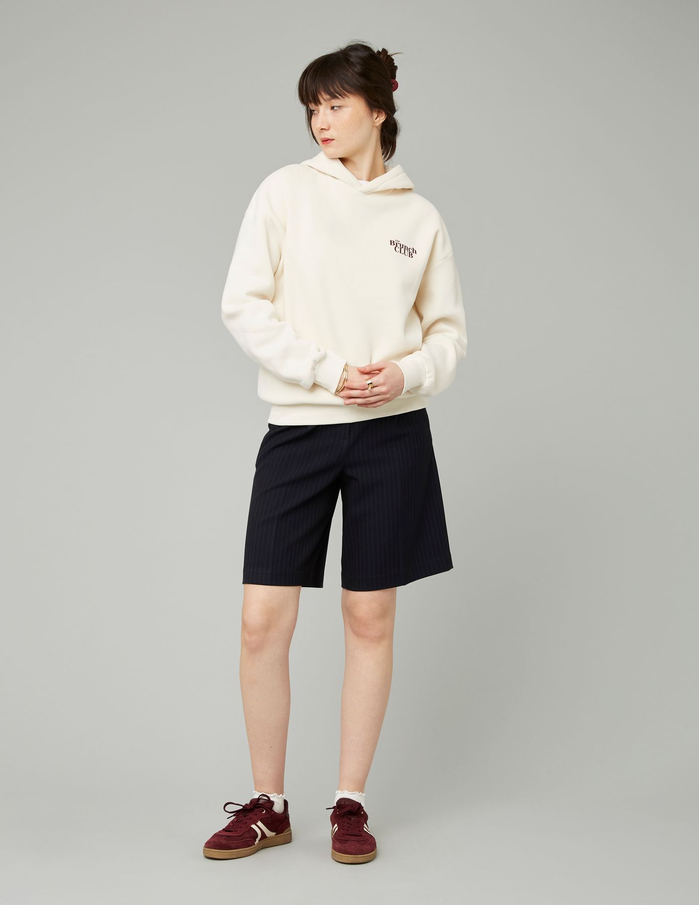 Sweat col capuche imprimé devant/dos