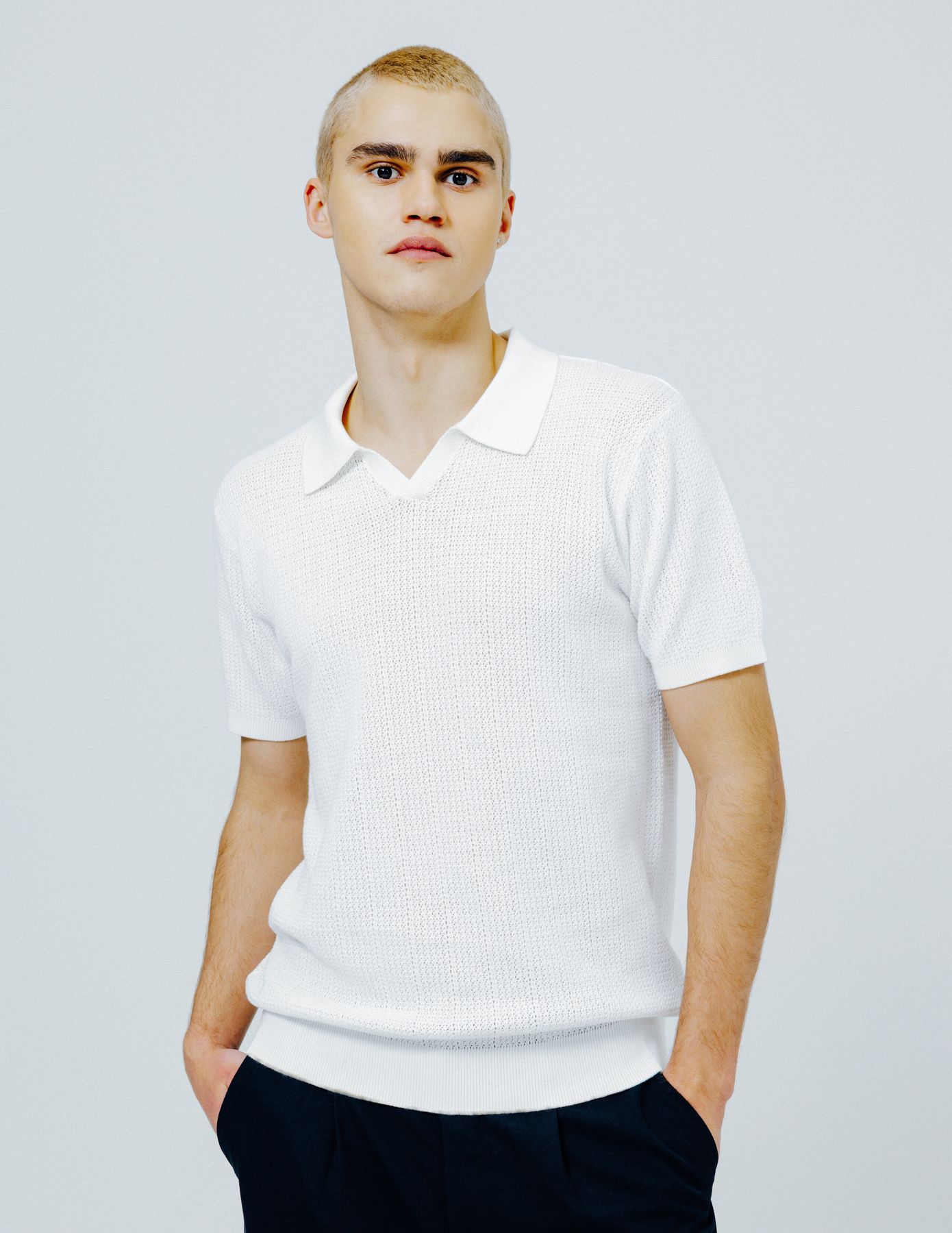 Polo maille ajour&eacute;e