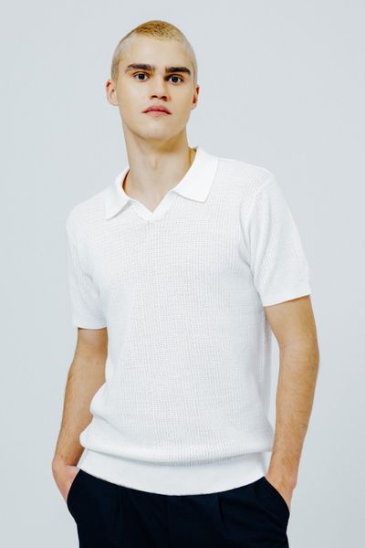 Polo maille ajour&eacute;e