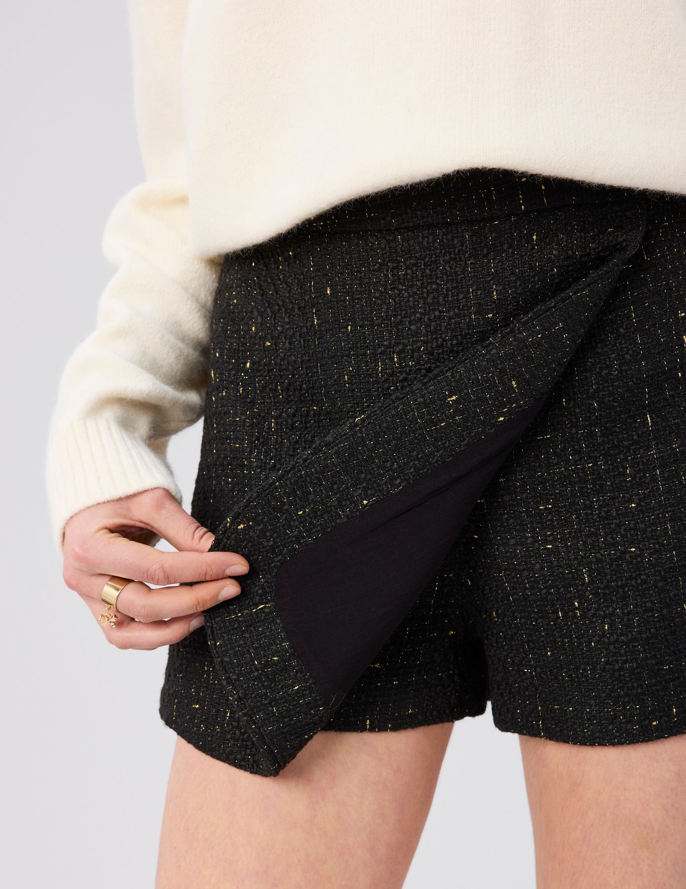 Jupe short en tweed