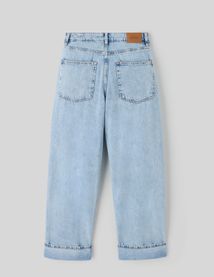 Jean wide leg à revers