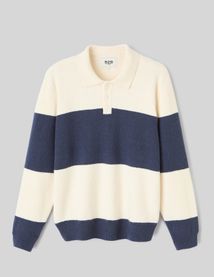Pull col polo &agrave; rayures
