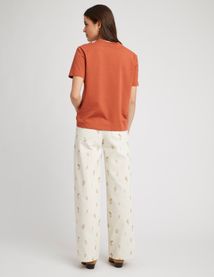 Pantalon wide leg brodé