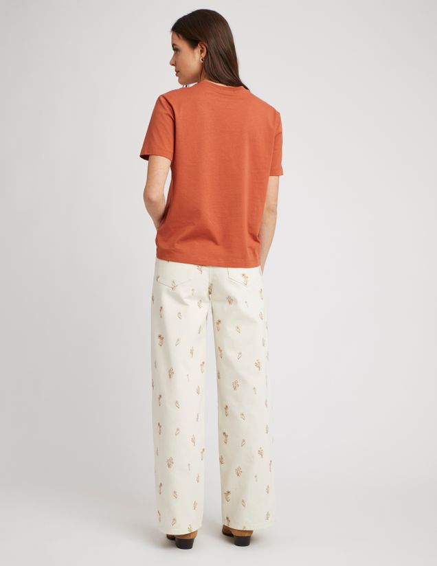 Pantalon wide leg brodé