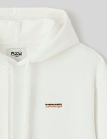 Sweat &agrave; capuche imprim&eacute; devant / dos